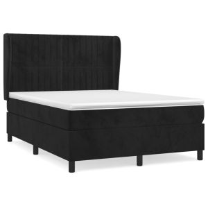 Boxspring met matras fluweel zwart 140x190 cm