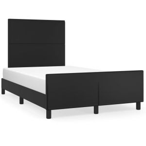 Bedframe met hoofdbord kunstleer zwart 120x200 cm