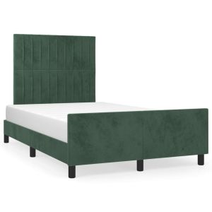 Bedframe met hoofdeinde fluweel donkergroen 120x200 cm