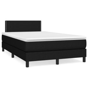 Boxspring met matras stof zwart 120x200 cm