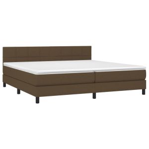 Boxspring met matras stof donkerbruin 200x200 cm