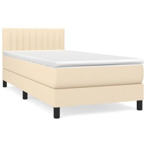 Boxspring met matras stof crèmekleurig 80x200 cm