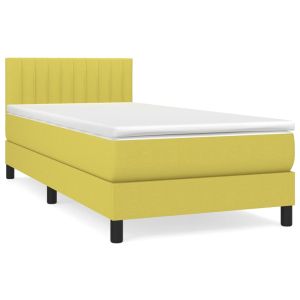 Boxspring met matras stof groen 80x200 cm