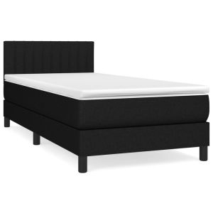 Boxspring met matras stof zwart 100x200 cm