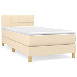 Boxspring met matras stof crèmekleurig 80x200 cm