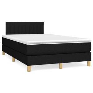 Boxspring met matras stof zwart 120x200 cm