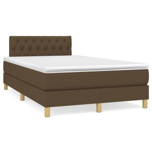 Boxspring met matras stof donkerbruin 120x200 cm