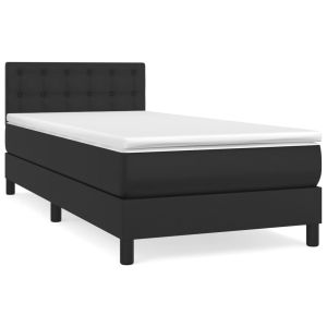 Boxspring met matras kunstleer zwart 80x200 cm