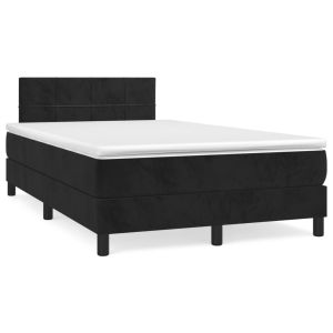 Boxspring met matras fluweel zwart 120x200 cm