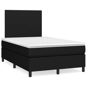 Boxspring met matras stof zwart 120x200 cm