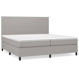 Boxspring met matras stof lichtgrijs 200x200 cm