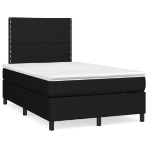 Boxspring met matras stof zwart 120x200 cm