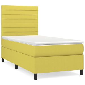 Boxspring met matras stof groen 100x200 cm