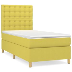 Boxspring met matras stof groen 100x200 cm