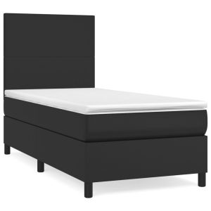 Boxspring met matras kunstleer zwart 100x200 cm