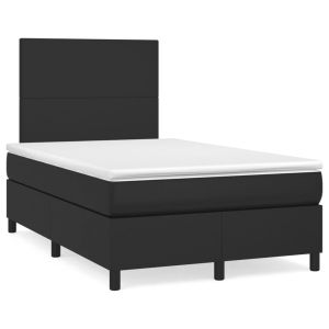 Boxspring met matras kunstleer zwart 120x200 cm