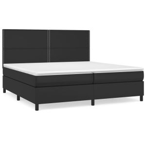 Boxspring met matras kunstleer zwart 200x200 cm