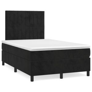 Boxspring met matras fluweel zwart 120x200 cm