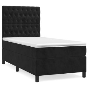 Boxspring met matras fluweel zwart 100x200 cm