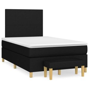 Boxspring met matras stof zwart 120x200 cm