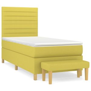 Boxspring met matras stof lichtgroen 100x200 cm