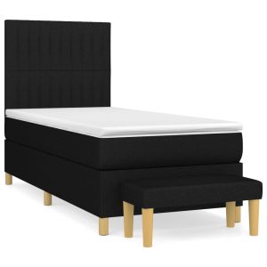 Boxspring met matras stof zwart 100x200 cm
