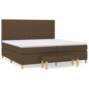 Boxspring met matras stof donkerbruin 200x200 cm