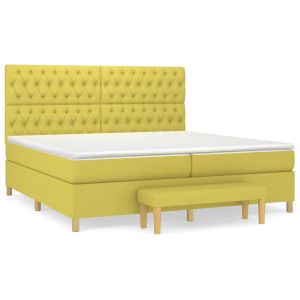 Boxspring met matras stof lichtgroen 200x200 cm