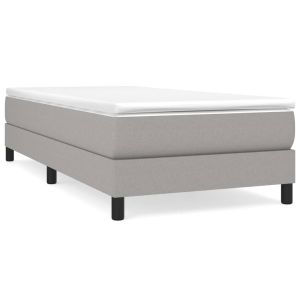 Boxspring met matras stof lichtgrijs 80x200 cm