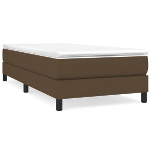 Boxspring met matras stof donkerbruin 90x200 cm