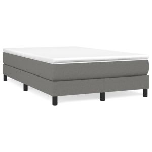 Boxspring met matras stof donkergrijs 120x200 cm