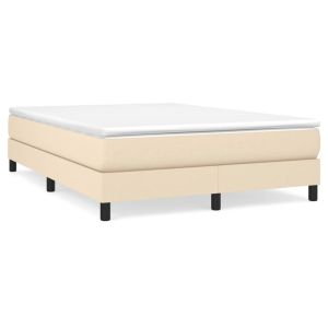 Boxspring met matras stof crèmekleurig 140x190 cm