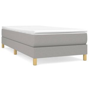 Boxspring met matras stof lichtgrijs 80x200 cm