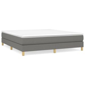 Boxspring met matras stof donkergrijs 180x200 cm