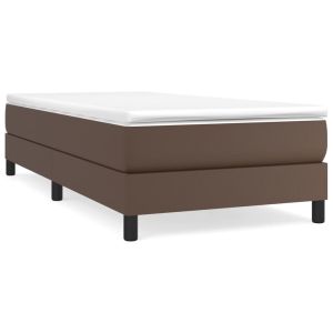 Boxspring met matras kunstleer bruin 80x200 cm