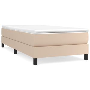 Boxspring met matras kunstleer cappuccinokleurig 90x200 cm