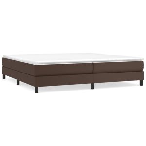 Boxspring met matras kunstleer bruin 200x200 cm