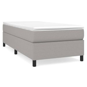 Boxspring met matras stof lichtgrijs 90x200 cm