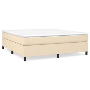 Boxspring met matras stof crèmekleurig 160x200 cm