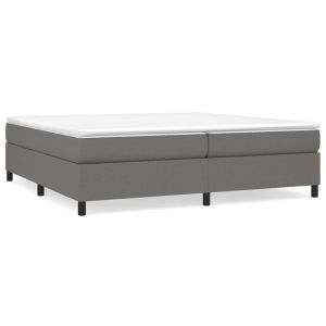 Boxspring met matras stof donkergrijs 200x200 cm