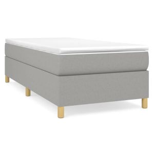 Boxspring met matras stof lichtgrijs 80x200 cm