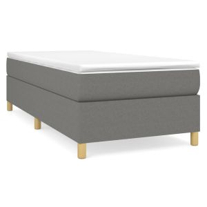 Boxspring met matras stof donkergrijs 90x190 cm