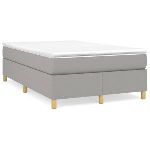 Boxspring met matras stof lichtgrijs 120x200 cm