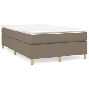 Boxspring met matras stof taupe 120x200 cm