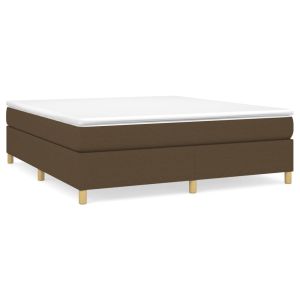 Boxspring met matras stof donkerbruin 160x200 cm