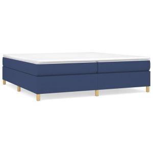 Boxspring met matras stof blauw 200x200 cm