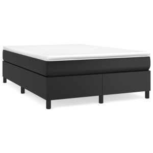 Boxspring met matras kunstleer zwart 140x190 cm
