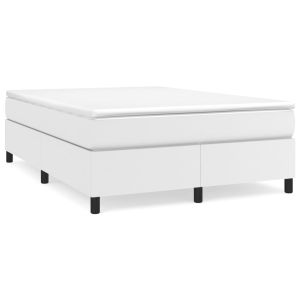 Boxspring met matras kunstleer wit 140x200 cm