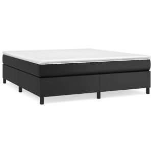 Boxspring met matras kunstleer zwart 160x200 cm