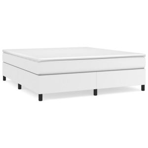 Boxspring met matras kunstleer wit 180x200 cm